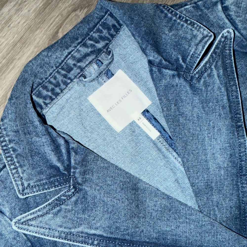 Avec Les Filles Blue Jean Jacket Coat - Picture 8 of 11